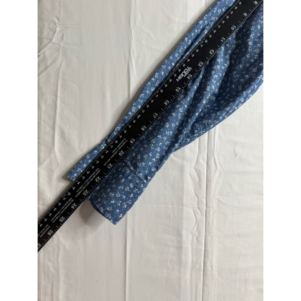 Lauren Ralph Lauren Black Label Button Down Mens 15.5 32/33 Slim Fit Blue Floral - Picture 10 of 10